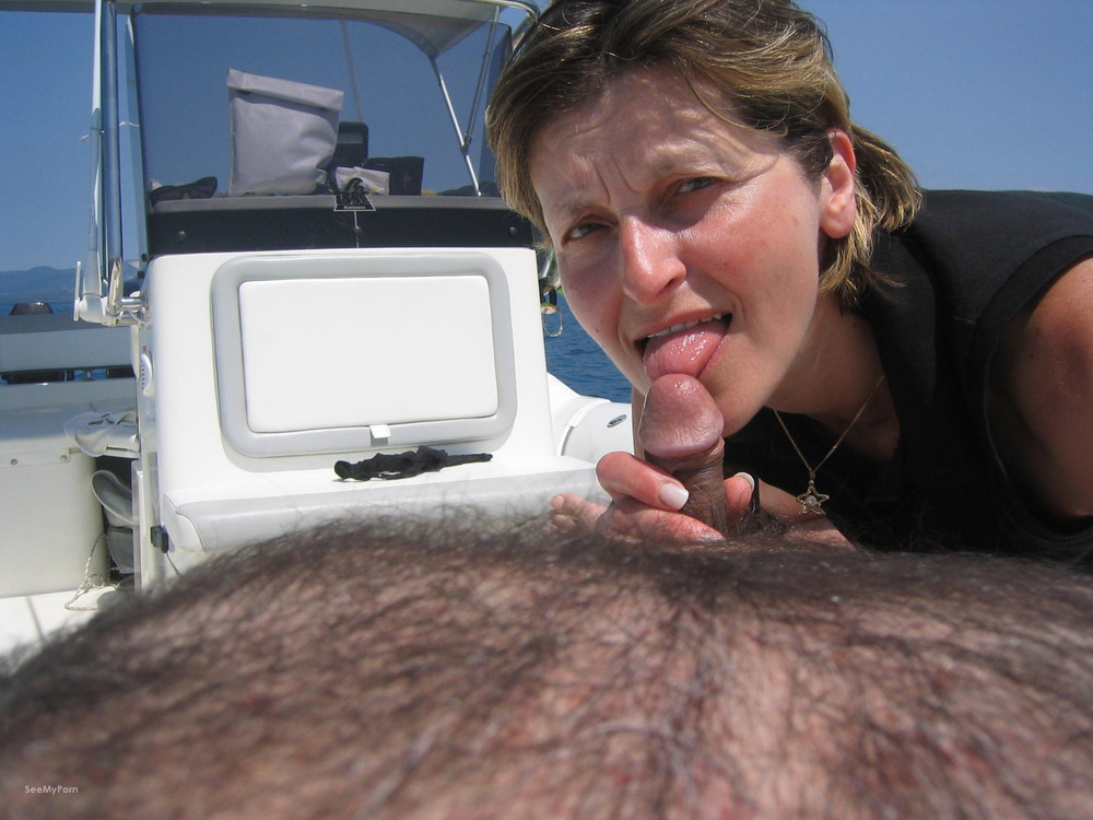 Boat Hairy Porn - Hairy milf nude sunbathing oral and full sex on board a fishing boat.  Original pic #4